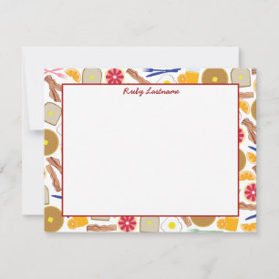 Frühstücksnahrung Flat Notecards Mitteilungskarte