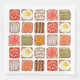 Frühstückspuffer Toast Musterpapier Napkins Serviette