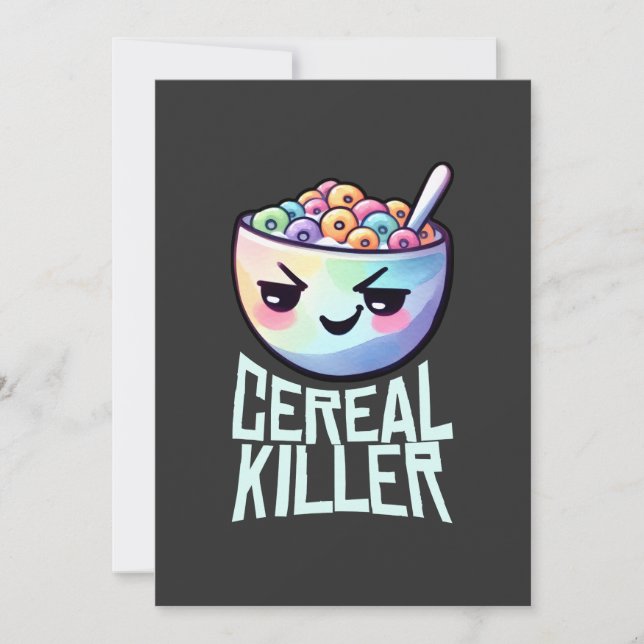 Frühstückspuk Cereal Killer Einladung (Vorderseite)