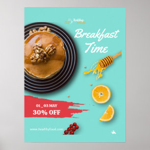 Frühstücksverkauf, Coffee Shop Frühstücksmenü Poster