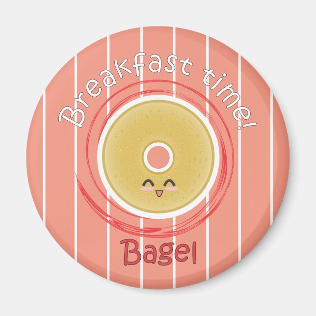 Frühstückszeit - Bagel Magnet (Vorne)