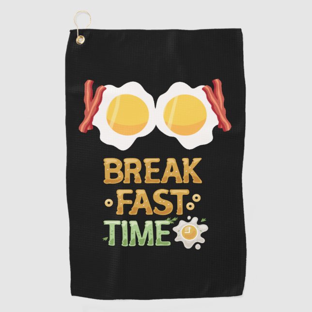 Frühstückszeit mit Ei und Speck Golfhandtuch (Vorderseite)