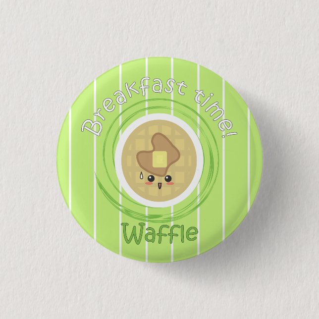 Frühstückszeit - Waffel Button (Vorderseite)