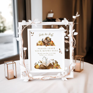 Frühwarte Herbst Woodland Baby Dusche Geschenkbuch Poster