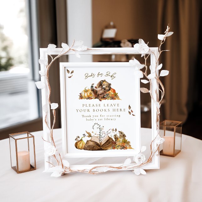 Frühwarte Herbst Woodland Baby Dusche Geschenkbuch Poster (Von Creator hochgeladen)