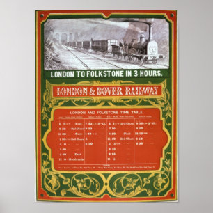 Frühzeitiger Zeitplan für die Strecke London-Dover Poster