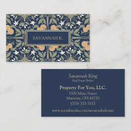 Fruit and Flowers Midnight Blue  Visitenkarte