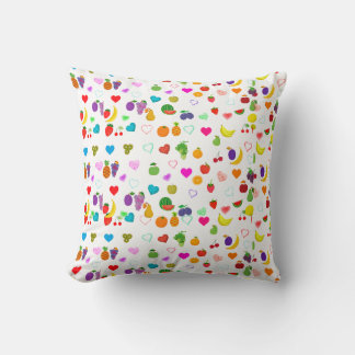 fruit and heart pattern Throw Pillow Kissen