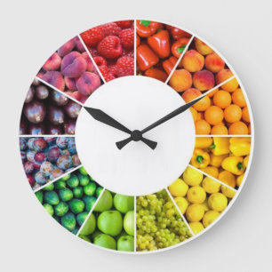 Fruit and Veggie Wall Clock Große Wanduhr