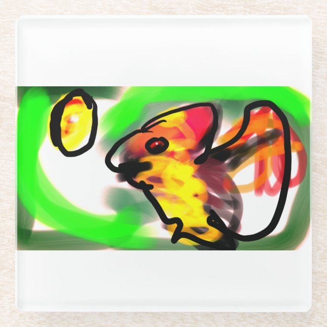 Fruit bat  art glasuntersetzer (Vorderseite)