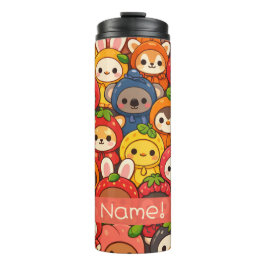 Fruit Friends Parade | Cute Animal Custom Thermosbecher