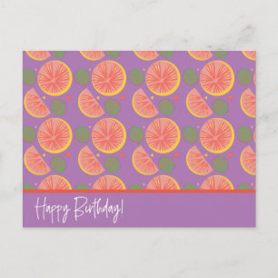 Fruit Grapefruit Confetti Muster Postkarte