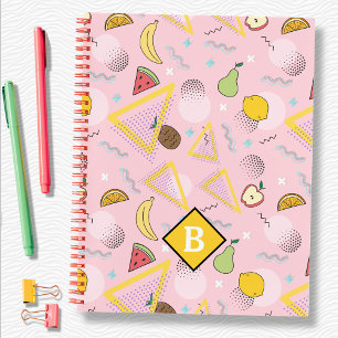 Fruit Memphis Pink Muster Schulheft Notizbuch