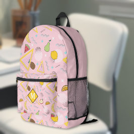 Fruit Memphis Pink Pattern Bedruckter Rucksack