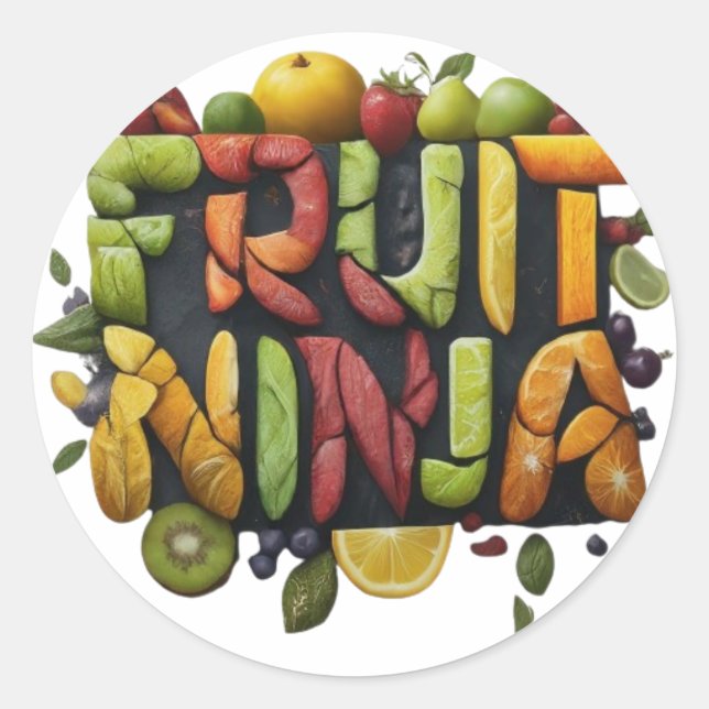 Fruit Ninja Runder Aufkleber (Vorderseite)