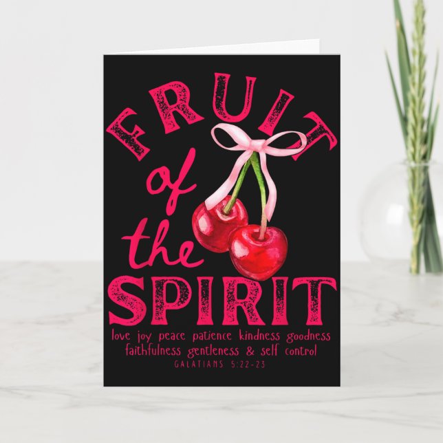 Fruit Of The Spirit Christian Coquette Pink Bow Ch Karte (Vorderseite)