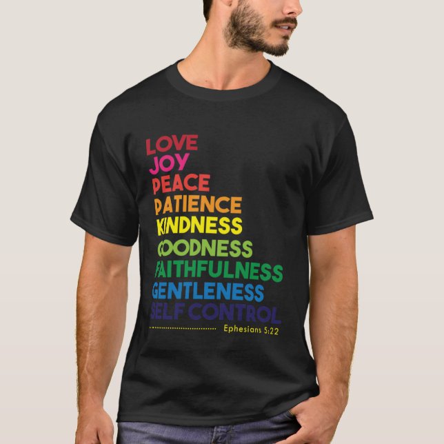Fruit of the Spirit Love Joy Peace Christian T-Shirt (Vorderseite)