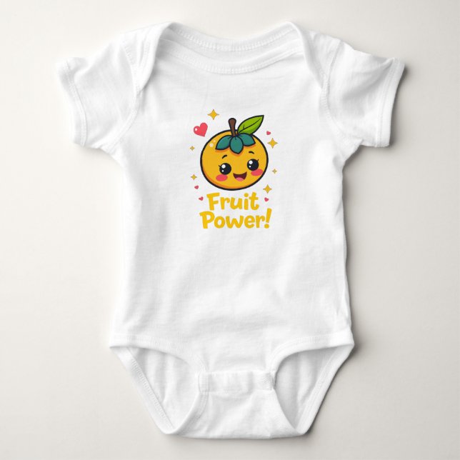 "Fruit Power" desing Baby Strampler (Vorderseite)