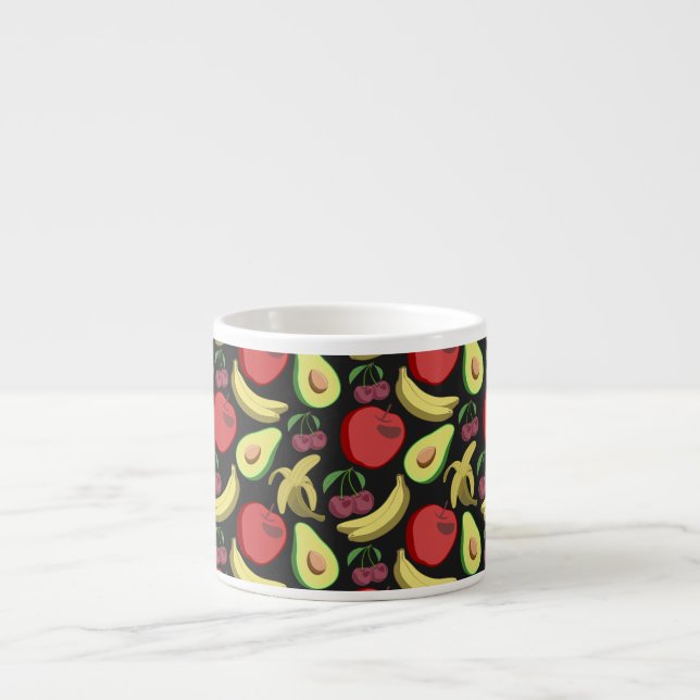 Fruit seamless pattern | colorful tropical fruit espressotasse (Vorderseite)