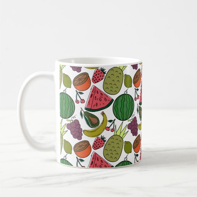 Fruit seamless pattern | Fruit surface pattern 15 Kaffeetasse (Links)