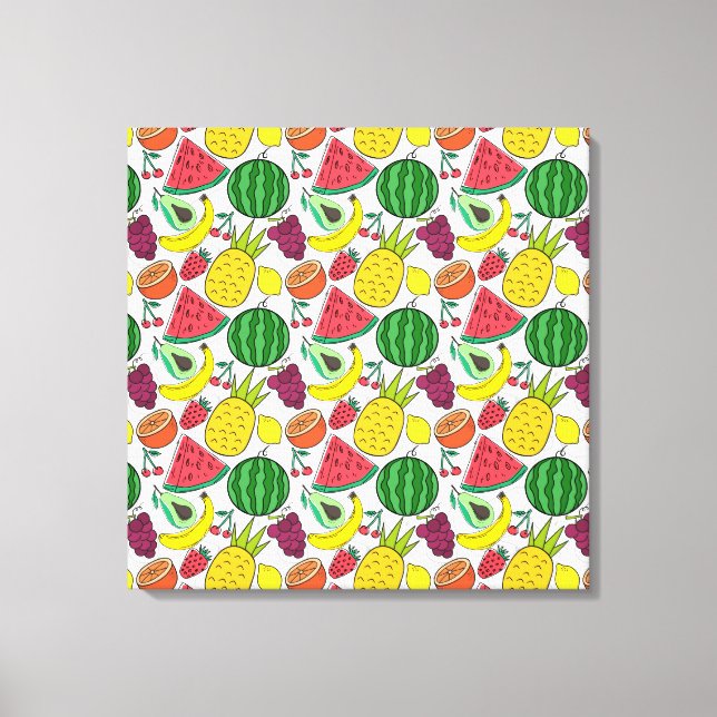 Fruit seamless pattern | Fruit surface pattern 22 Leinwanddruck (Vorderseite)