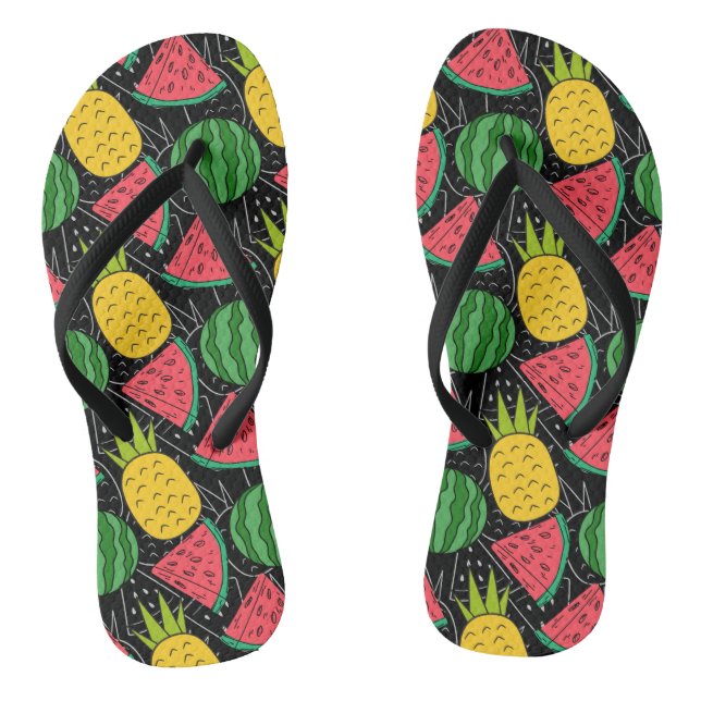 Fruit seamless pattern | Fruit surface pattern 26 Flip Flops (Fußbett)