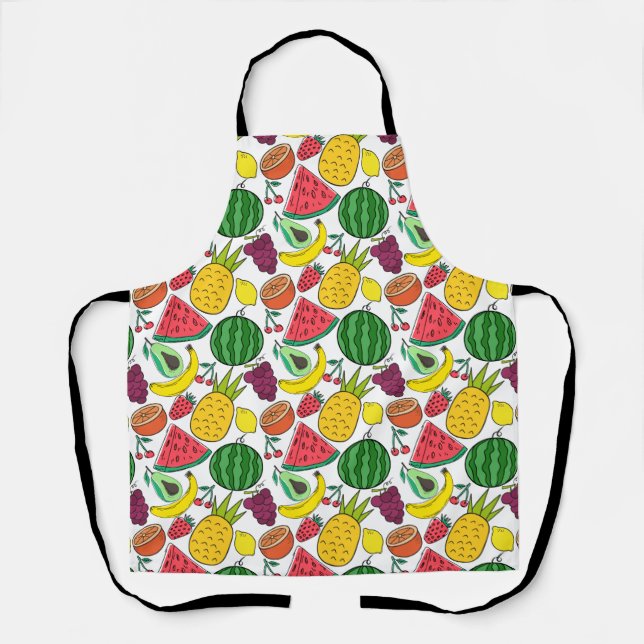 Fruit seamless pattern | Fruit surface pattern 37 Schürze (Vorderseite)