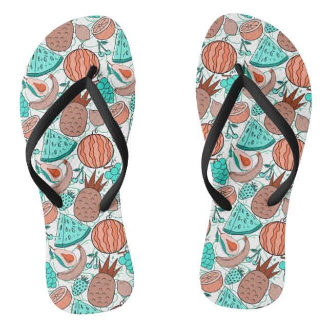 Fruit seamless pattern | Fruit surface pattern 39 Flip Flops (Fußbett)