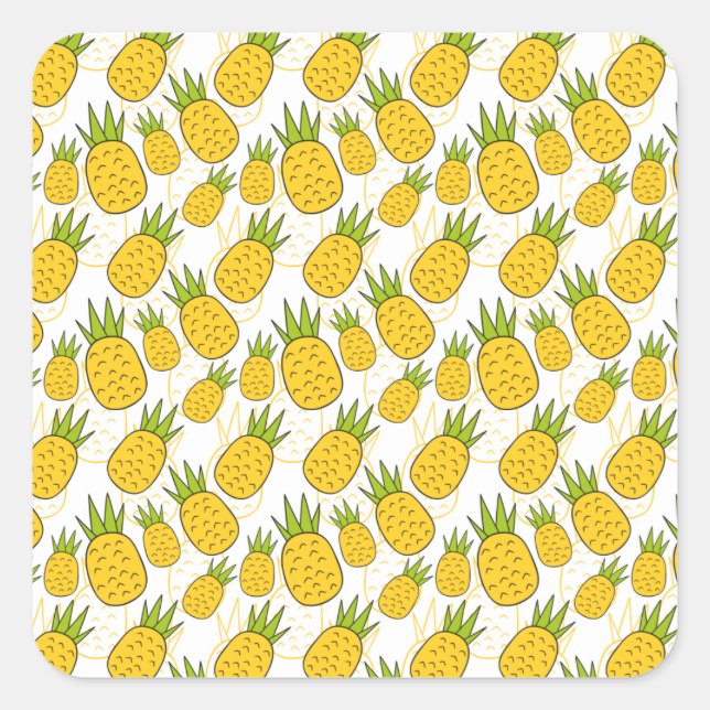 Fruit seamless pattern | Fruit surface pattern 41 Quadratischer Aufkleber (Vorderseite)