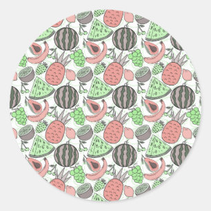 Fruit seamless pattern   Fruit surface pattern 53 Runder Aufkleber