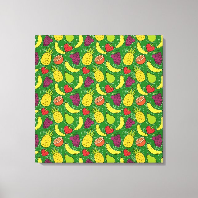 Fruit seamless pattern | Fruit surface pattern 7 Leinwanddruck (Vorderseite)