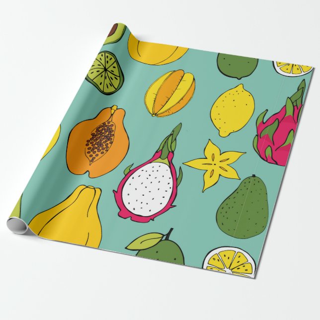 Fruit. Seamless vintage pattern Geschenkpapier (Ungerollt)