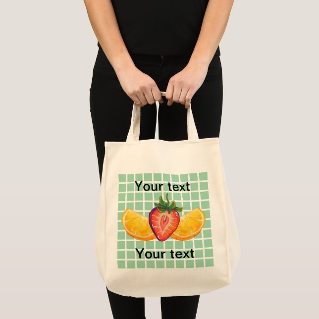 Fruit, Strawberry, orange Tragetasche (Vorderseite (Produkt))