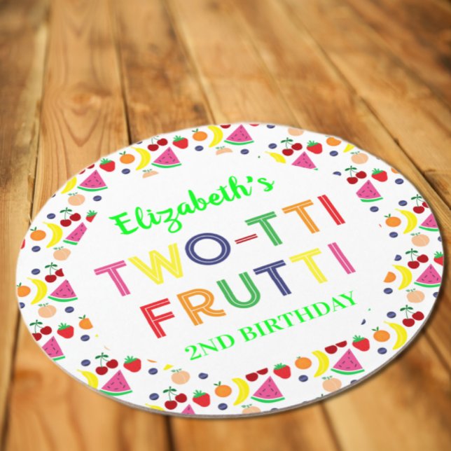 Fruit Two-tti Frutti 2. Geburtstag Runder Pappuntersetzer (Von Creator hochgeladen)