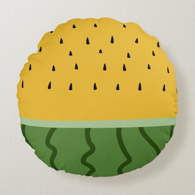Fruit Watermelon Rundes Kissen (Vorderseite)