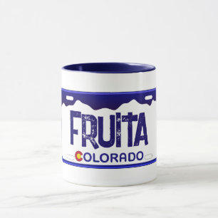 Fruita Colorado Blauer Nummernschild Tasse