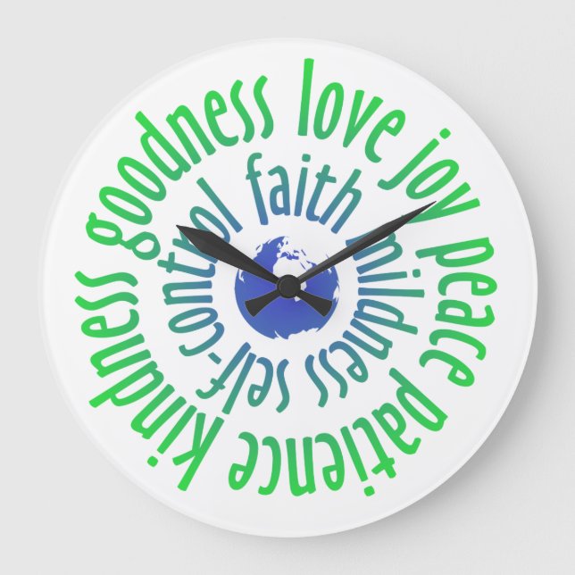 Fruitage Heiliger Geist runder Wanduhr (Vorderseite)