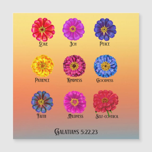 Fruitage of the spirit With Zinnias  Magnetkarte (Vorderseite)