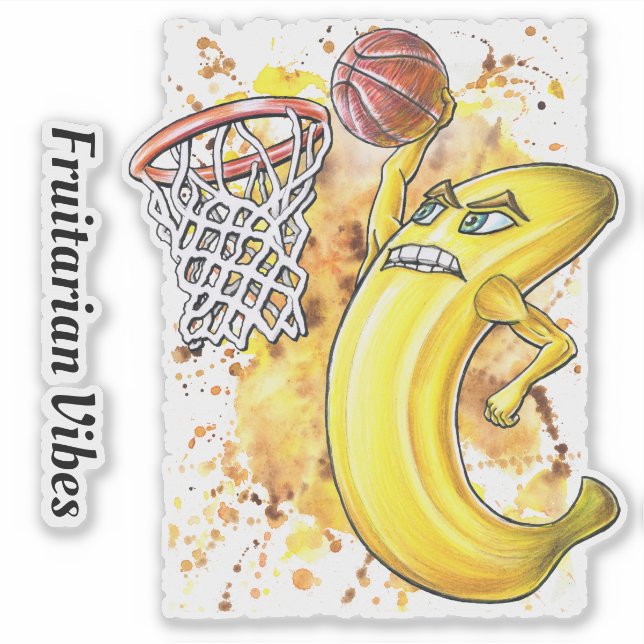 Fruitarian Slam Dunk Banana Basketball Spieler Aufkleber (Vorderseite)