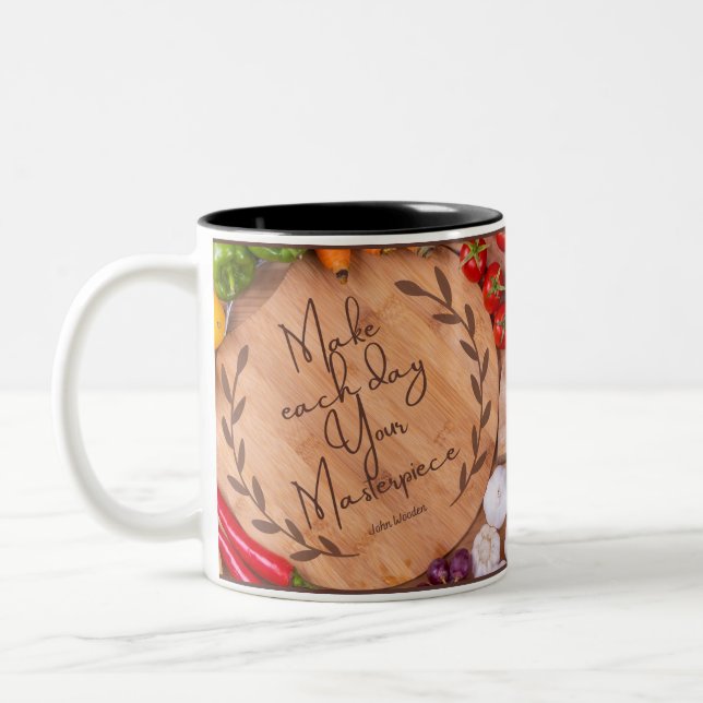 Fruitful Inspiration Motivierend Zitate Zwei-Tone Zweifarbige Tasse (Links)