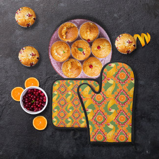 Fruits and zest green ofenhandschuh & Topflappen-Set