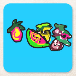 Fruits art fun rechteckiger pappuntersetzer