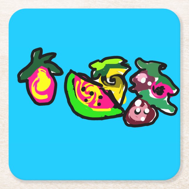 Fruits art fun  rechteckiger pappuntersetzer (Vorderseite)
