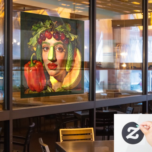 Fruits of Expression – A Surreal Portrait Fensteraufkleber (Restaurantfenster)