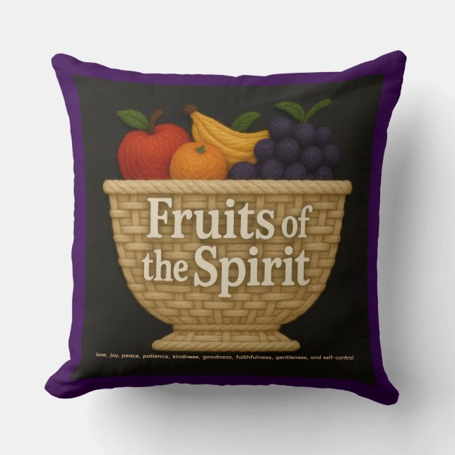 Fruits of the Spirit Yarn Look Pillow Kissen (Vorderseite)