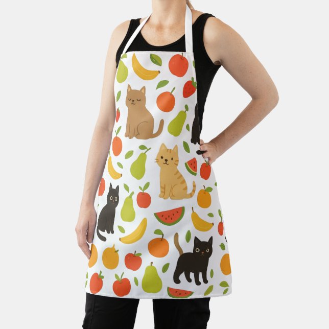 Fruity Feline Kitchen Apron: Cute Cats and Fruit  Schürze (InSitu)