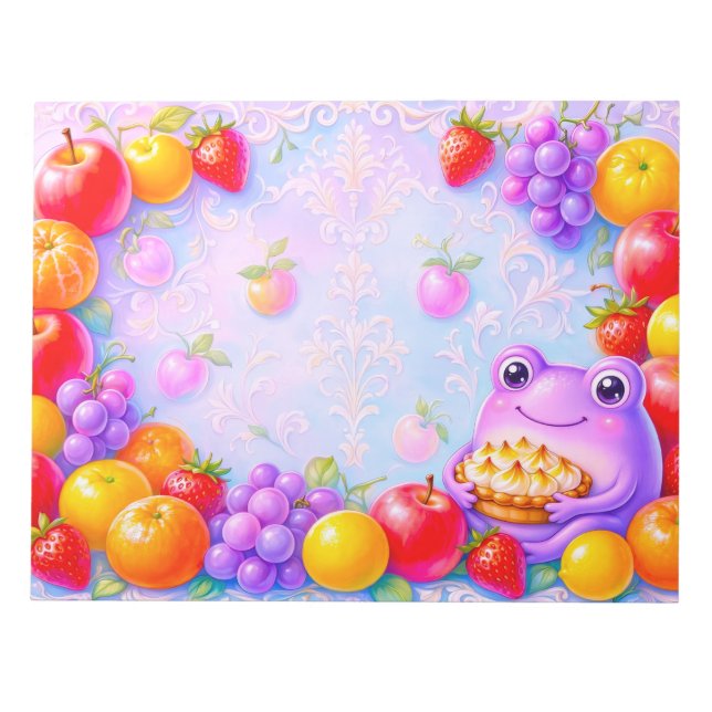 Fruity Lemon Meringue Frosch Notizblock (Vorderseite)