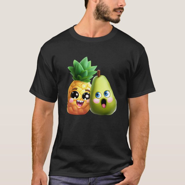Fruity Love  Pear and Pineapple in Love T-Shirt (Vorderseite)