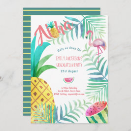 Fruity Tropical Graduation Party lädt Flamingo ein Einladung
