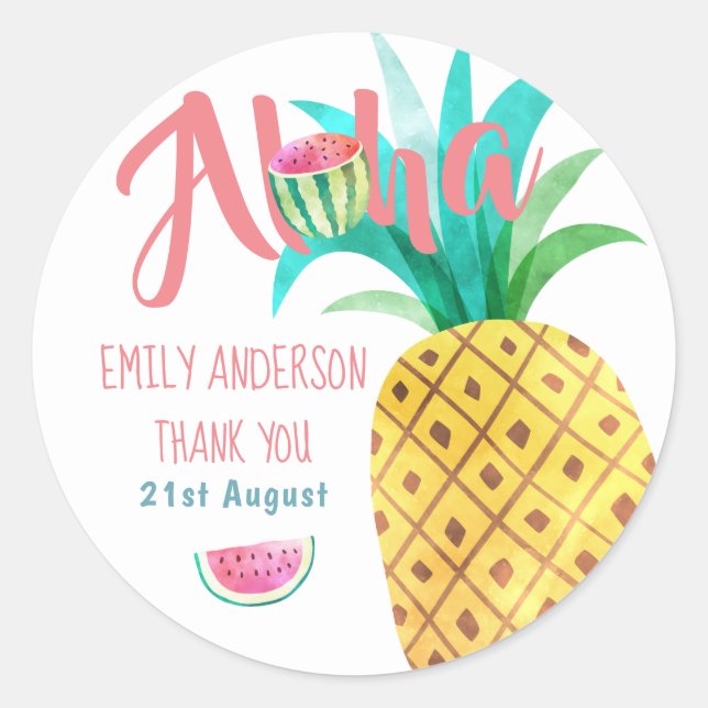 Fruity Tropical Vielen Dank Stickers Ananas (Vorderseite)